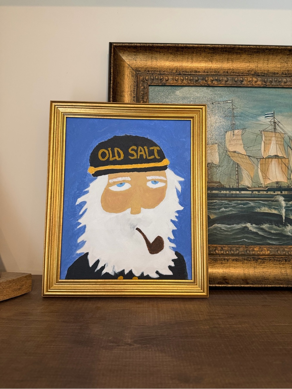 “Old Salt” Folk Art Nautical Painting | 8x10 Original on Stretched - Picture 3 of 5